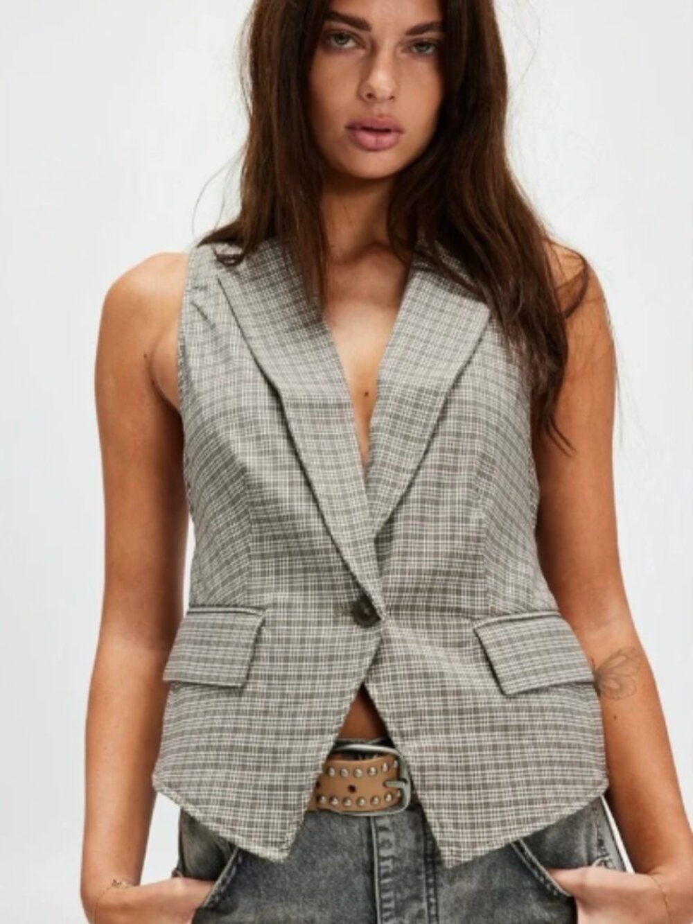 Free People Amber Belted Waistcoat